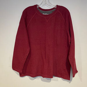 Eddie Bauer Men’s Long Sleeve Crew Neck Red Size Large